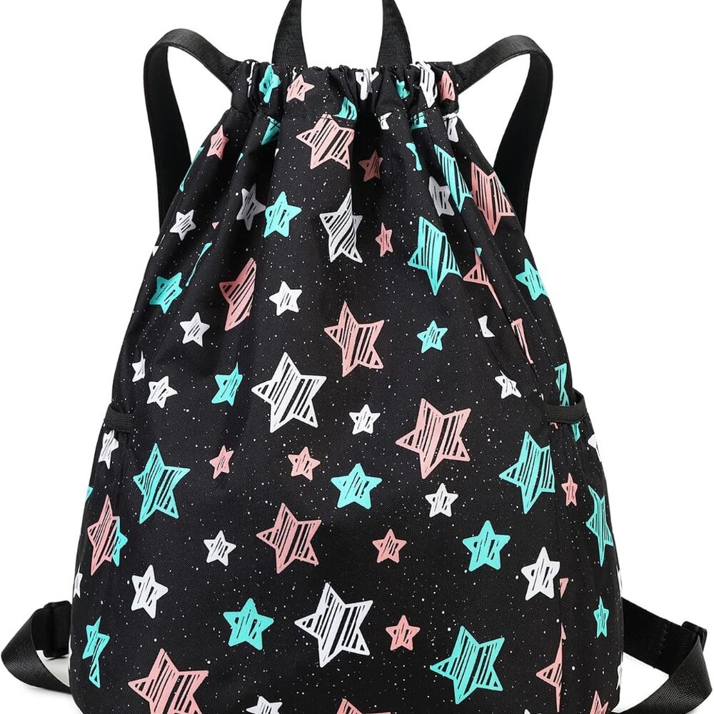 Drawstring Backpack Gym String Bag Drawstring Sac… - image 1